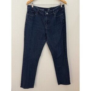 LOFT Dark Modern Straight Jeans Size 14 Women Stretch Teacher Casual